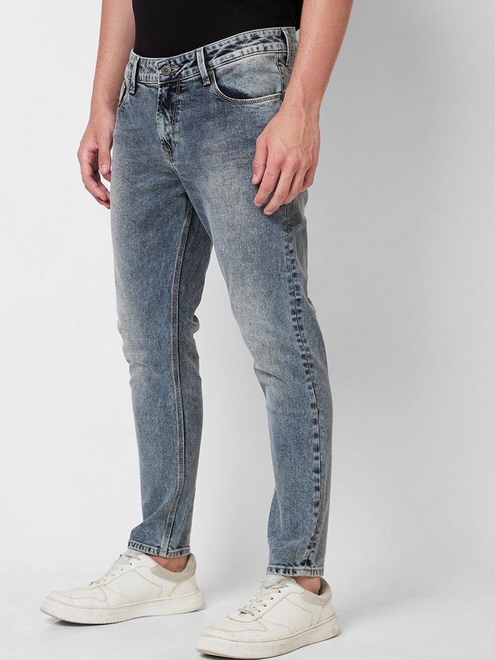 SPYKAR Men Tapered Fit Heavy Fade Clean Look Stretchable Jeans