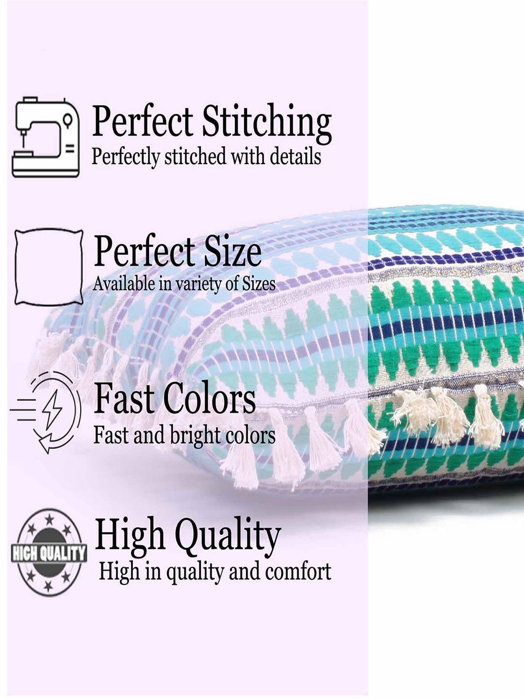 STITCHNEST Blue & White 2 Pieces Ethnic Motifs Woollen Rectangle Cushion Cover