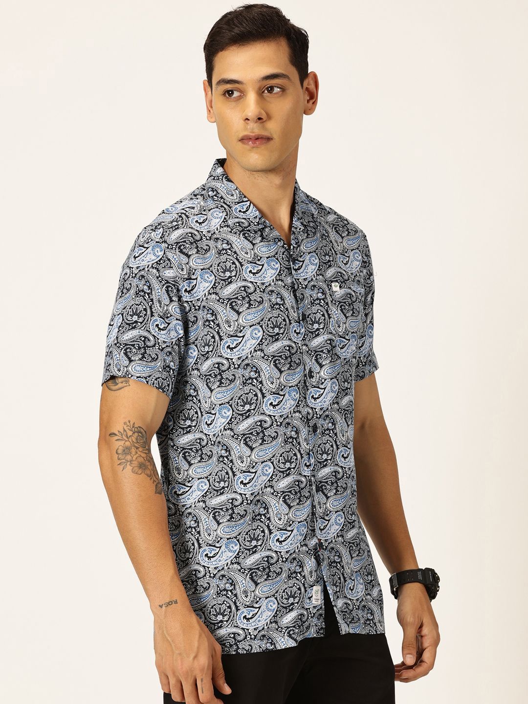 Thomas Scott Smart Ethnic Motifs Opaque Printed Casual Shirt