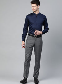 DENNISON Men Navy Blue Smart Slim Fit Solid Formal Shirt