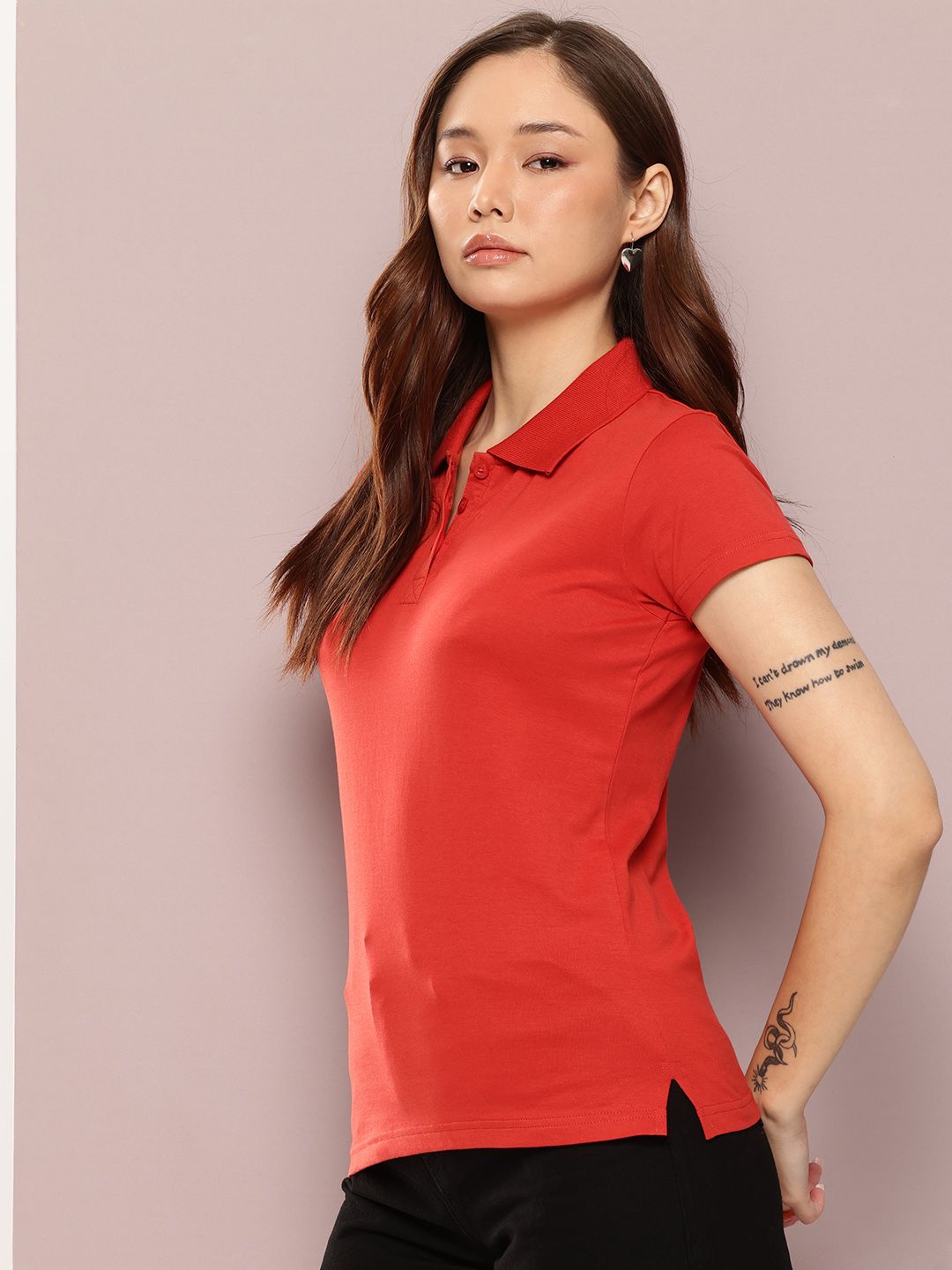 DILLINGER Women Short Sleeve Regular Fit Solid Polo Tshirt