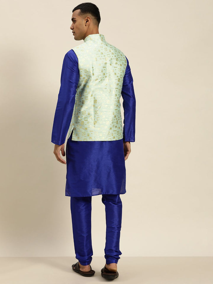 SOJANYA Blue & Green Kurta with Churidar
