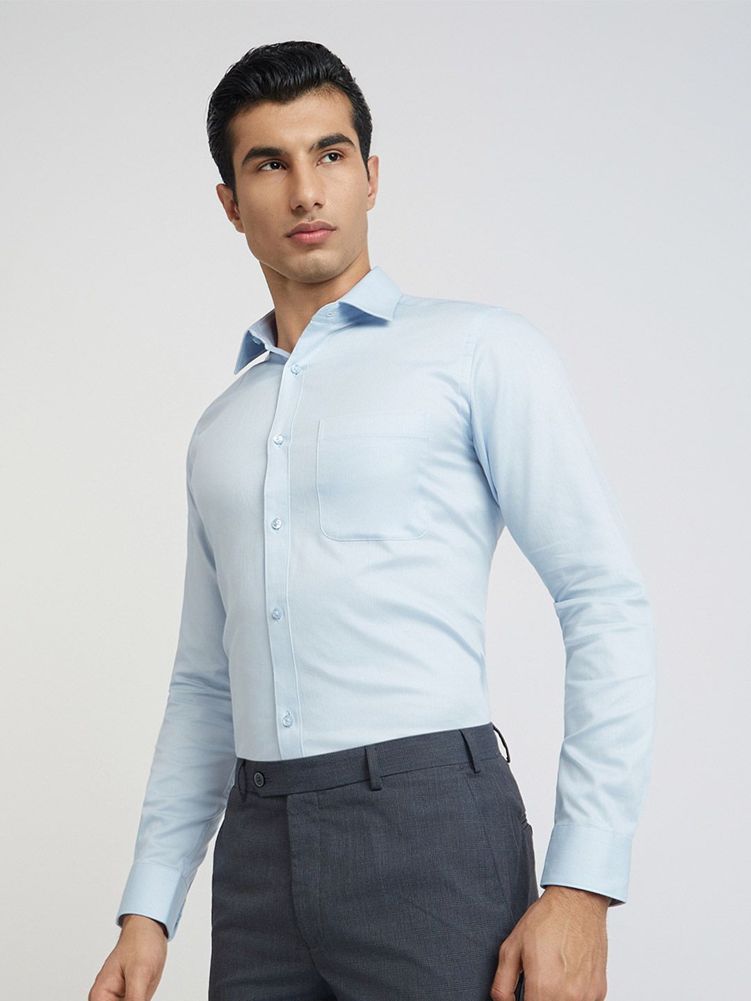 Raymond Self Design Slim Fit Pure Cotton Formal Shirt