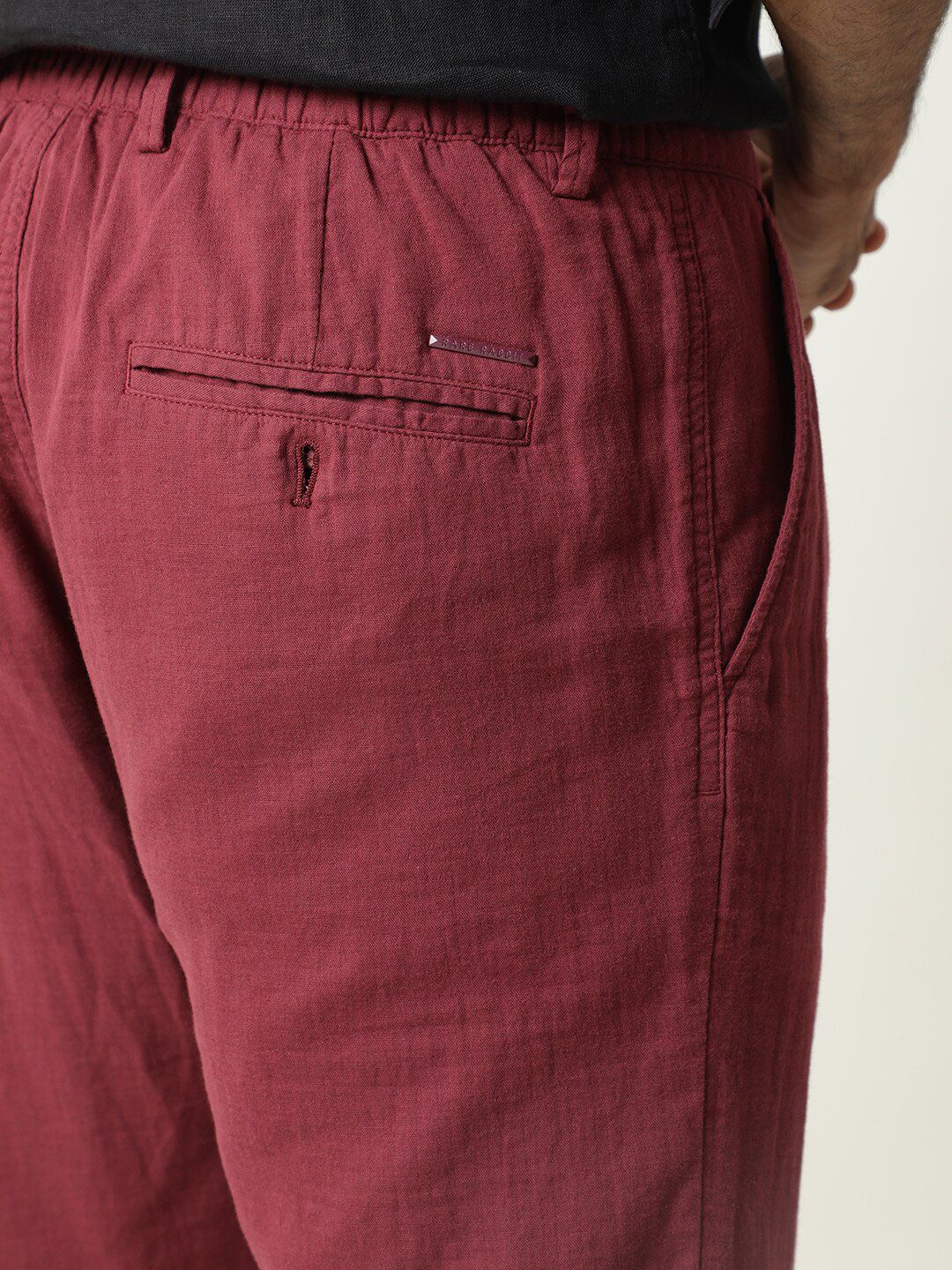 RARE RABBIT Men Pastor Drawstring Regular Fit Mid Rise Cotton Trouser