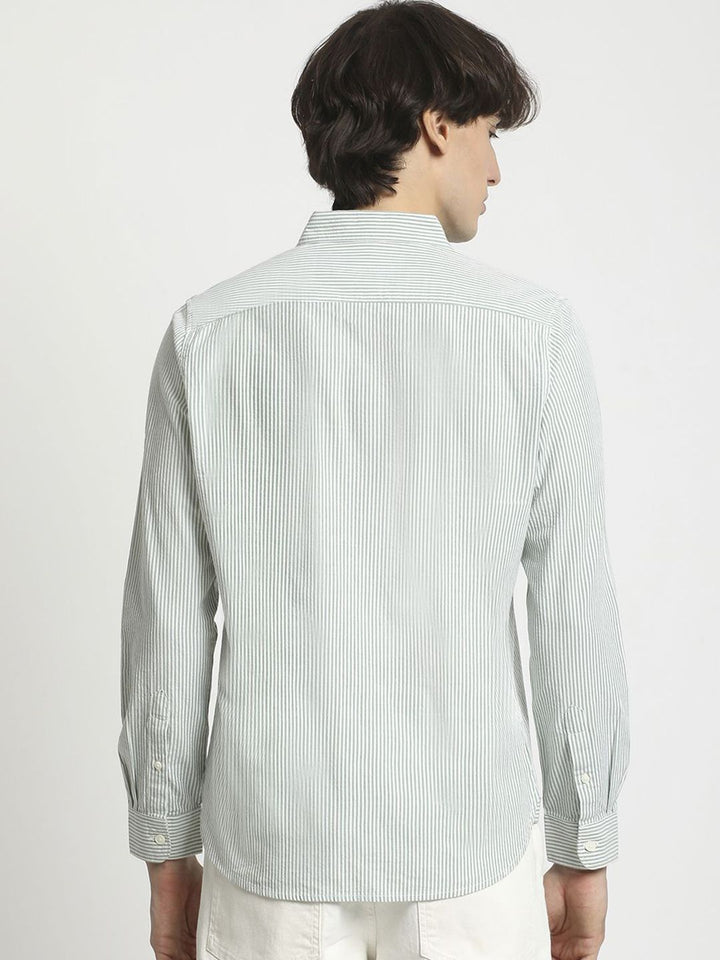 THE BEAR HOUSE Men Slim Fit Opaque Striped Casual Shirt