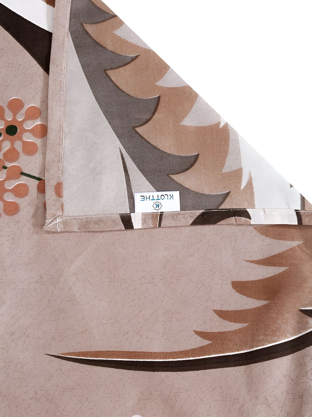 KLOTTHE Book Fold Brown Floral Cotton 300 TC King Bedsheet with 2 Pillow Covers-98 x 89 inches