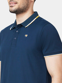 SPYKAR Polo Collar Slim Fit Indigo Cotton Casual T-Shirt