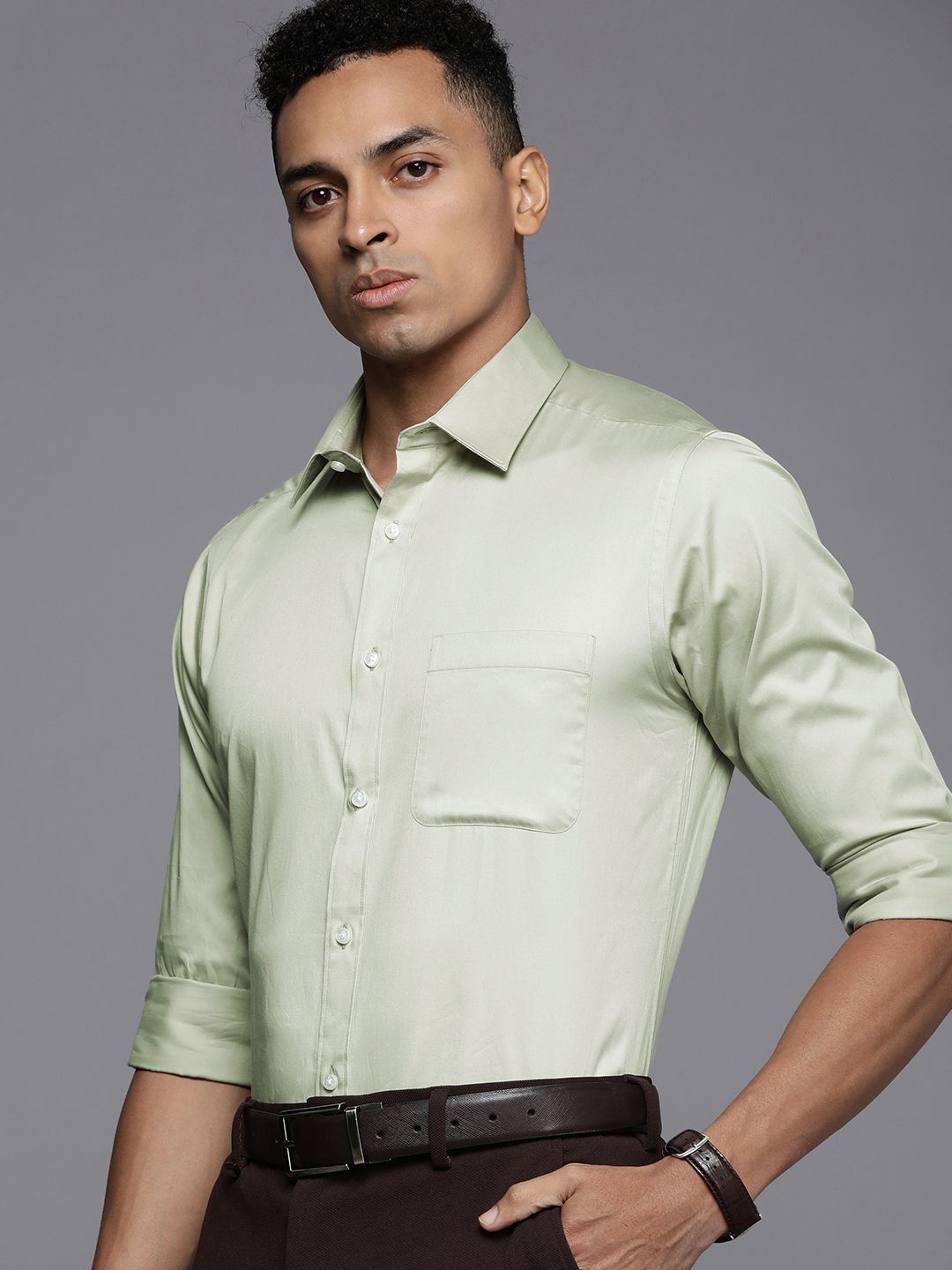 Raymond Men Pure Cotton Slim Fit Opaque Formal Shirt