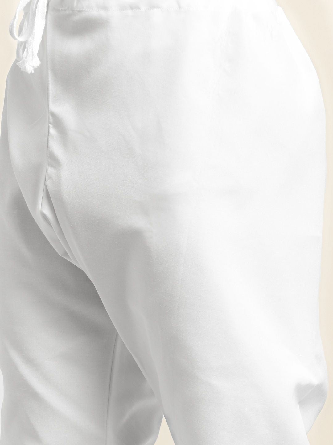SOJANYA Men White Self Checked Kurta with Churidar
