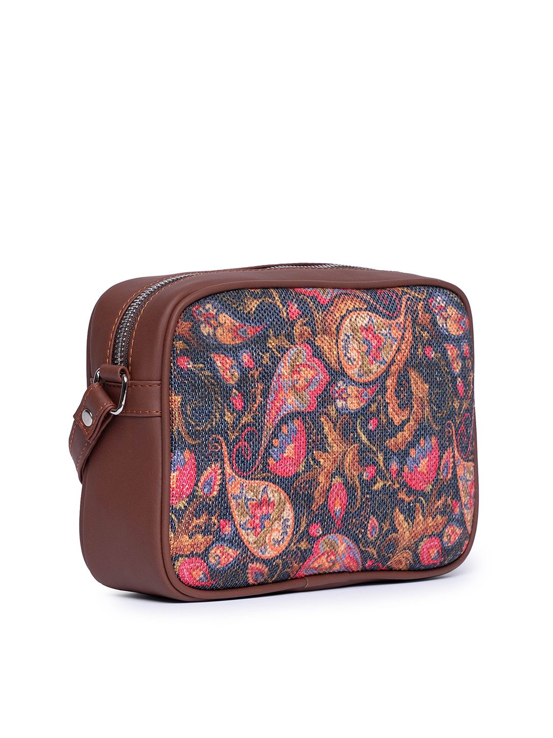 ZOUK Women Multicoloured Ethnic Motifs Printed Structured Sling Bag
