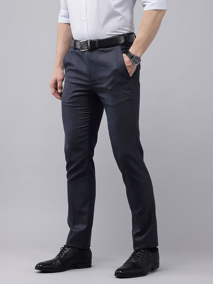 Park Avenue Men Textured Slim Fit Formal Trousers