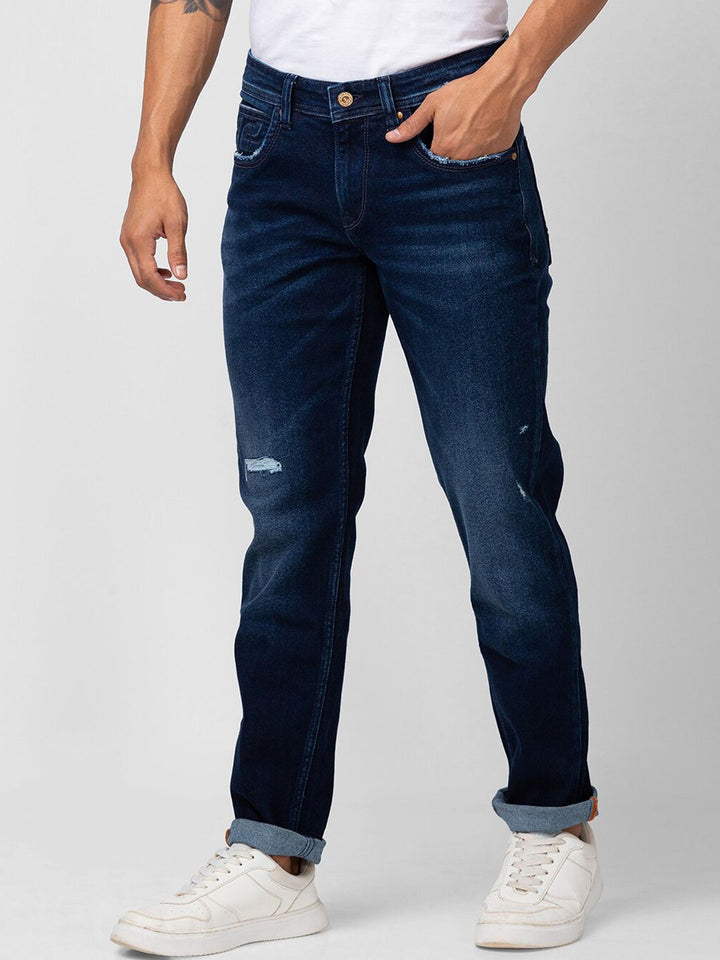 SPYKAR Men Low Distress Light Fade Cotton Jeans