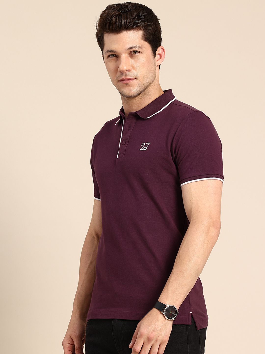 Being Human Pure Cotton Polo Collar T-shirt