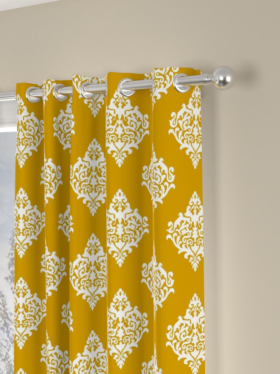 URBAN SPACE Mustard Set of 2 Window Curtains