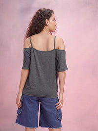 DressBerry Cold-Shoulder Twisted Detail Top