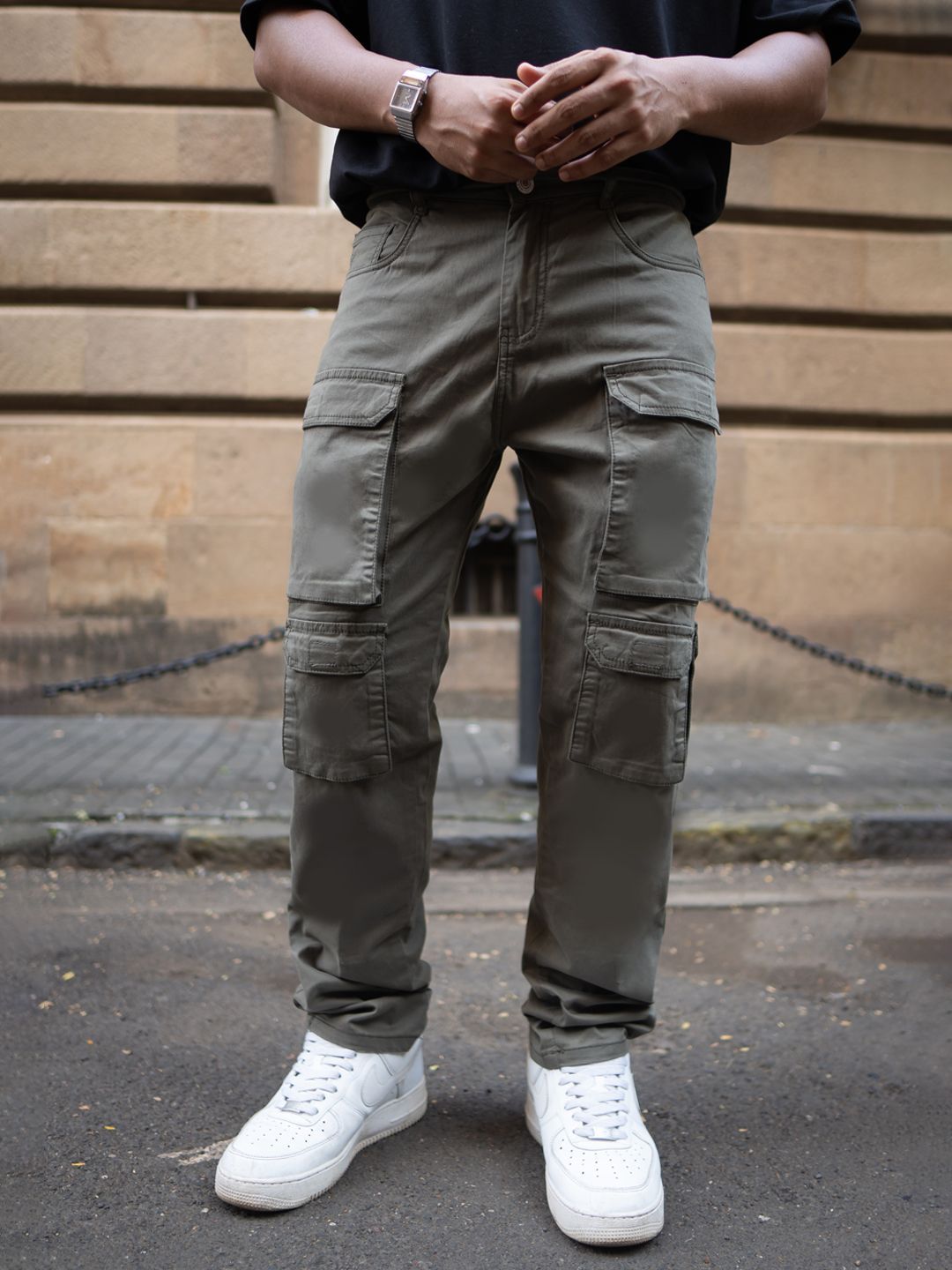 Powerlook Men Loose Fit Cargo Trousers