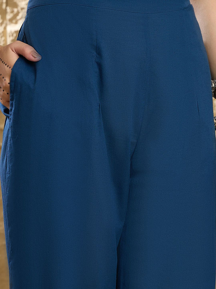Indo Era Women Paisley Printed Pure Cotton Kurta with Trousers & Dupatta