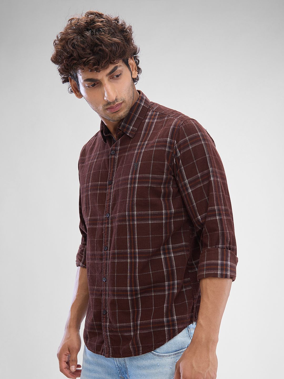 SPYKAR Men Slim Fit Tartan Checks Opaque Checked Casual Shirt