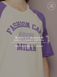 DILLINGER Womens Oversized Raglan Sleeve Varsity Printed Tshirt