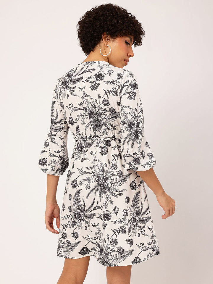 DressBerry Vintage Floral Printed A-line Dress