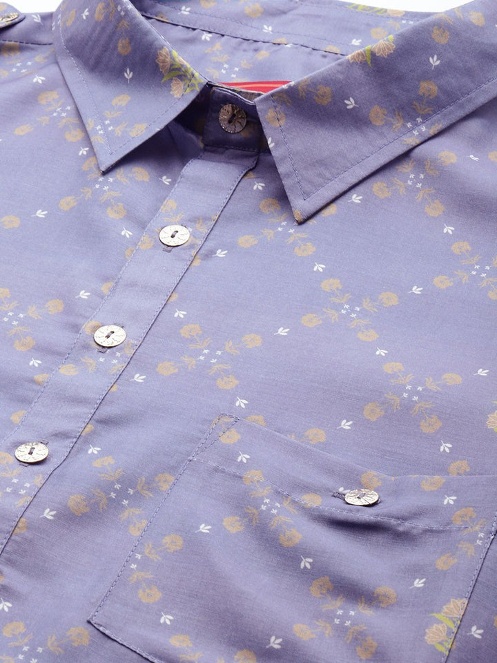 House of Pataudi Floral Printed Pathani Jashn Kurta