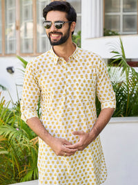 See Designs Ethnic Motif Printed Shirt Collar Pure Cotton Kurta