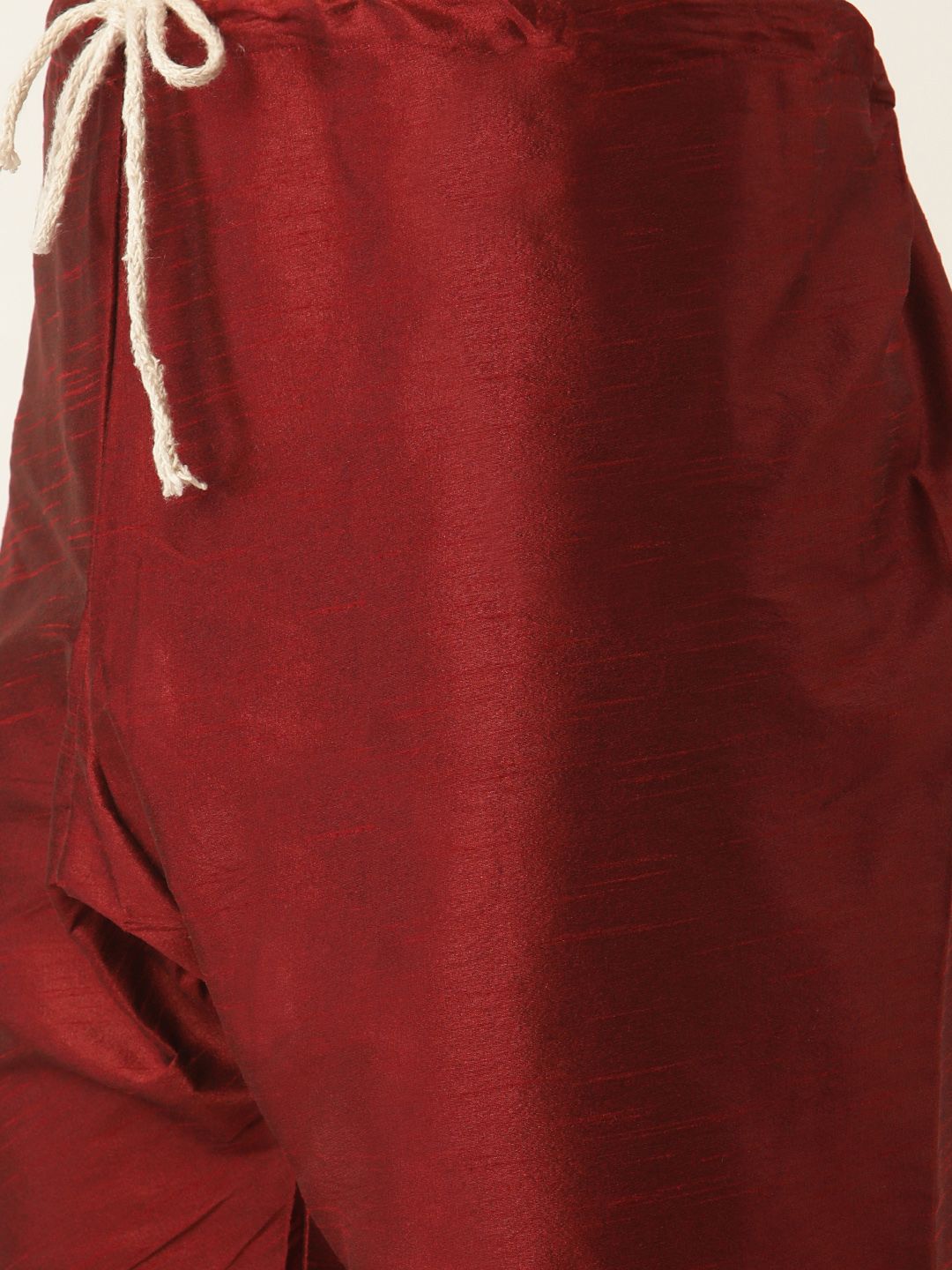 SOJANYA Men Maroon & Olive Green Solid Kurta with Churidar & Nehru Jacket