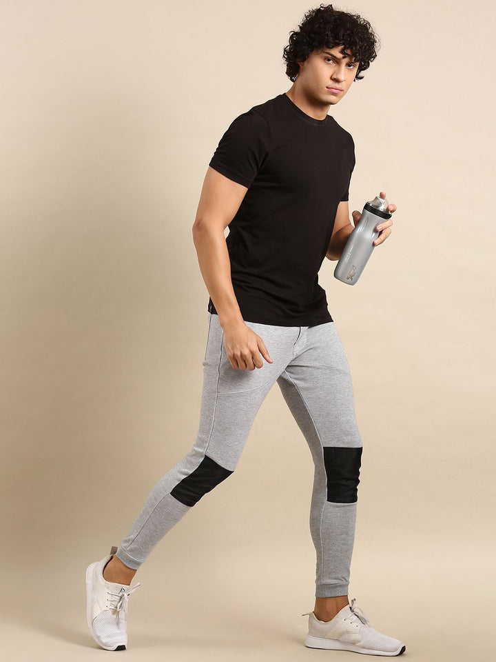 Being Human Men Mid-Rise Joggers With Patchwork Detail On Knees