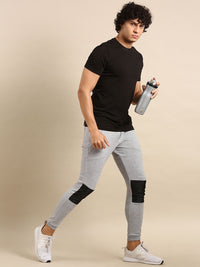 Being Human Men Mid-Rise Joggers With Patchwork Detail On Knees