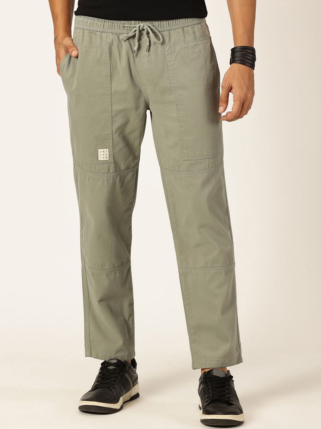 Thomas Scott Men Relaxed Loose Fit Cricket Club Collection Pure Cotton Easy Wash Trousers