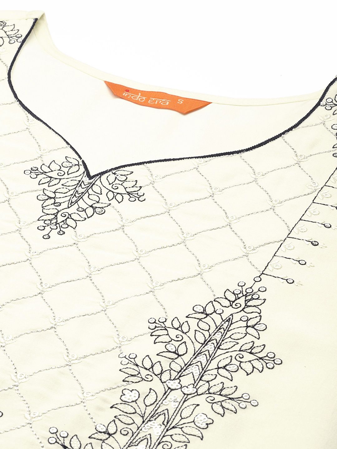 Indo Era Women Ethnic Motifs Embroidered Regular Thread Work Kurta with Trousers & With Dupatta