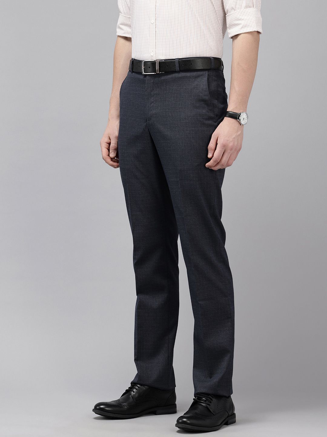 Park Avenue Men Checked Formal Trousers