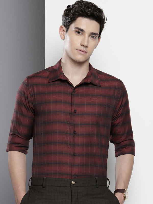 The Indian Garage Co. X Luxe Slim Fit Checked Formal Shirt
