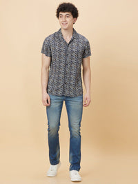 Being Human Slim Fit Geometric Printed Casual Shirt