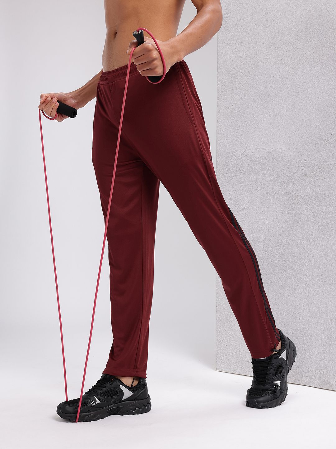 HRX by Hrithik Roshan Men Mid-Rise Rapid-Dry Training Track Pants with Toggle