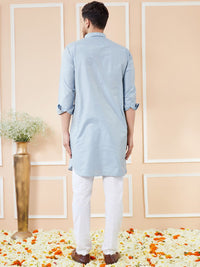 See Designs Shirt Collar Long Sleeves Cotton Pathani Kurta