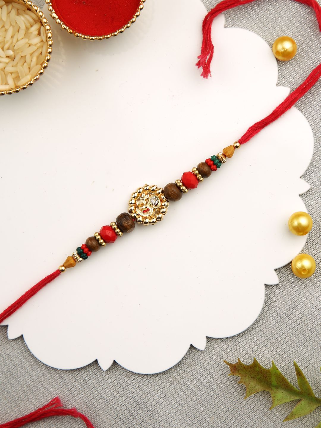 Aapno Rajasthan Rakhi Berhias Berlian &amp; Manik Amerika