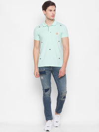 SPYKAR Men Blue Skinny Fit Low-Rise Mildly Distressed Heavy Fade Jeans