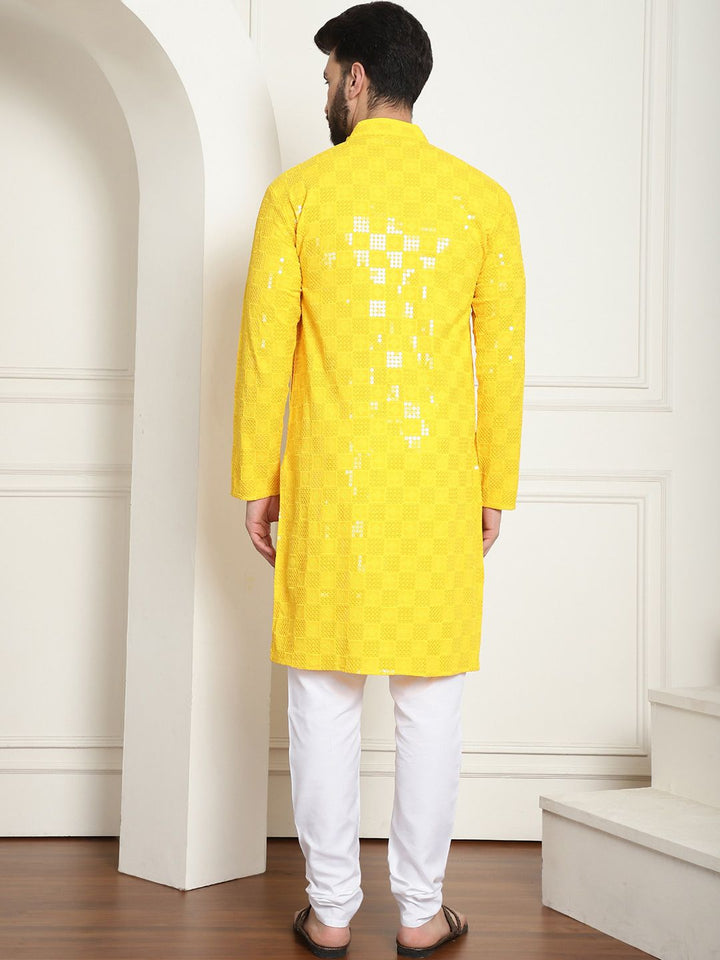 SOJANYA Kurta Kapas Tulen Bersulam Labuci Mandarin Dengan Churidar