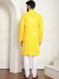 SOJANYA Kurta Kapas Tulen Bersulam Labuci Mandarin Dengan Churidar
