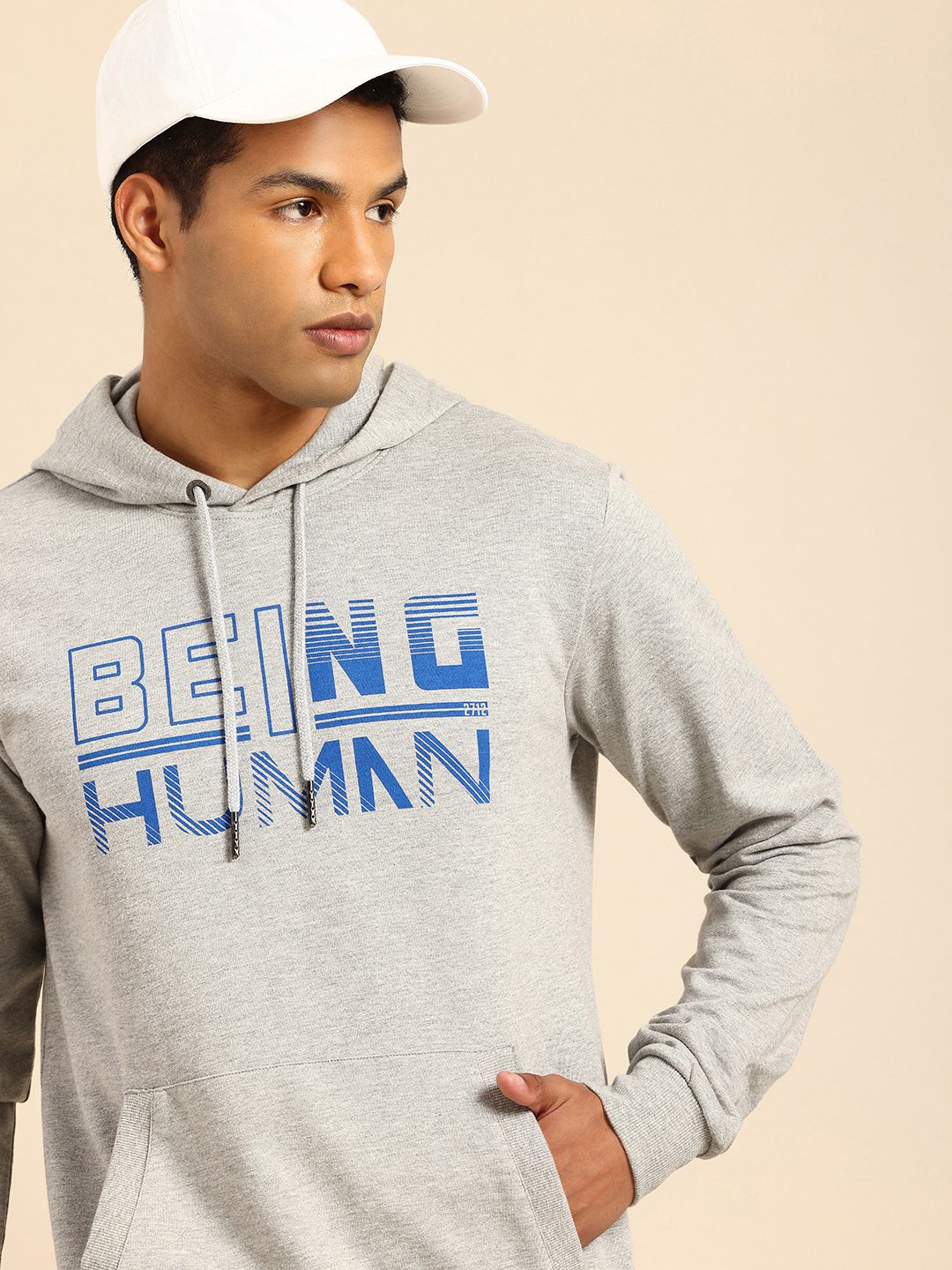 Being Human Brand Logo Printed Hooded Sweatshirt