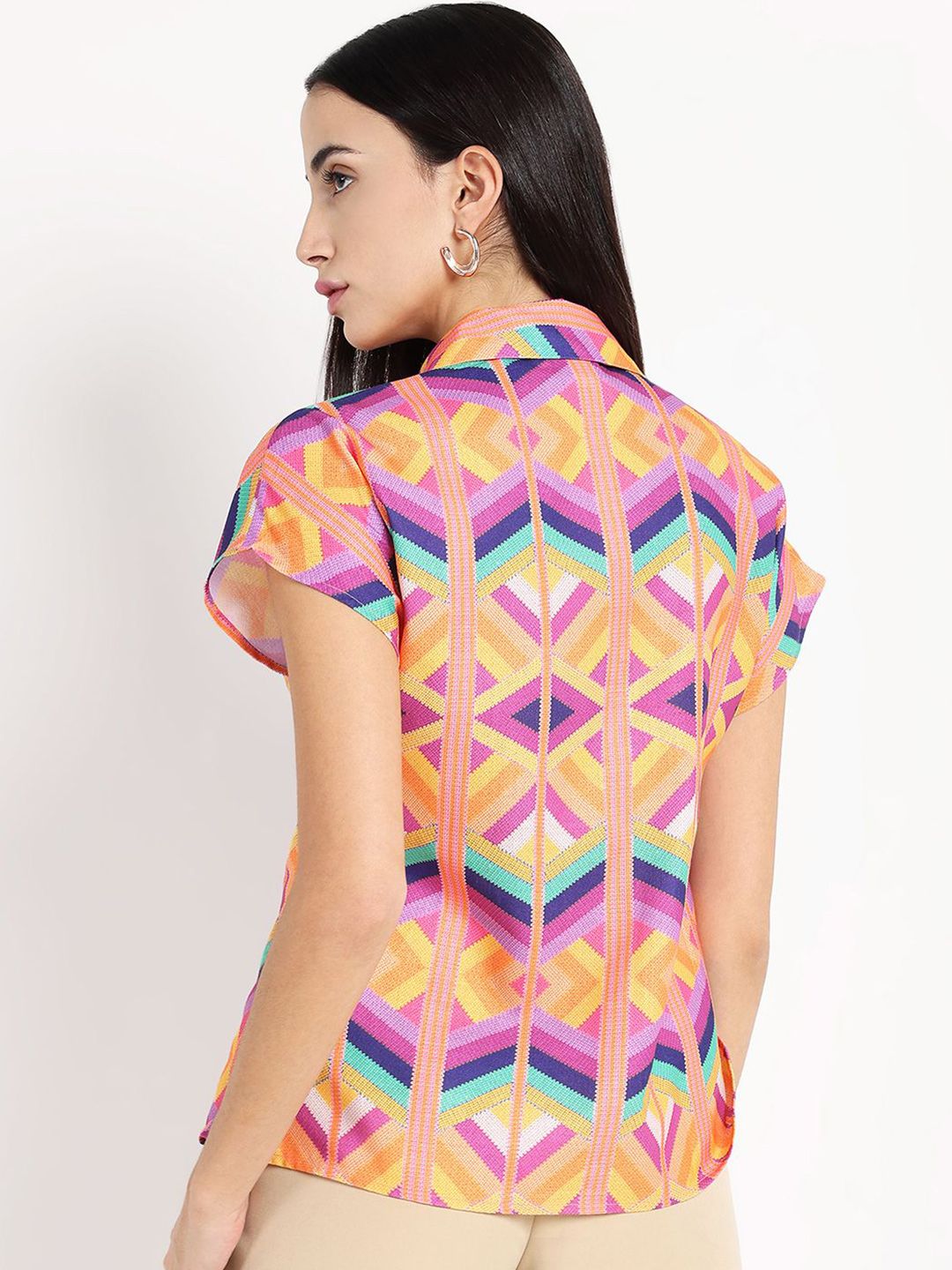 Rareism Women Shirt Collar Ragular Top