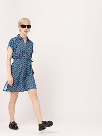 Kawaii Feminine Whimsical Waves Shirt Style Dress