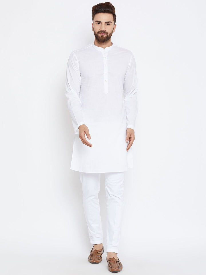 See Designs Men White Solid Churidar