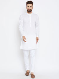 See Designs Men White Solid Churidar
