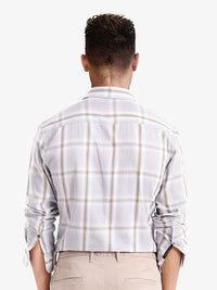 RARE RABBIT Men Comfort Spread Collar Checked Cotton Casual Shirt