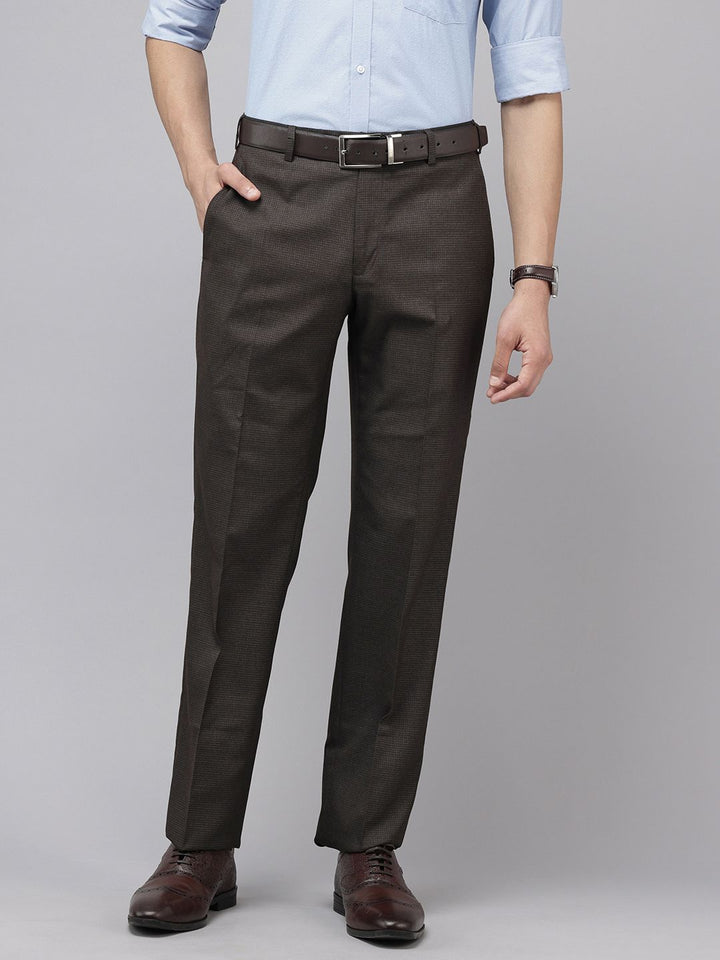 Park Avenue Men Checked Formal Trousers