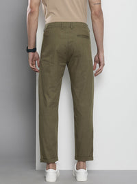 Garage CO Lelaki Olive Green Slim Fit Linen Campuran