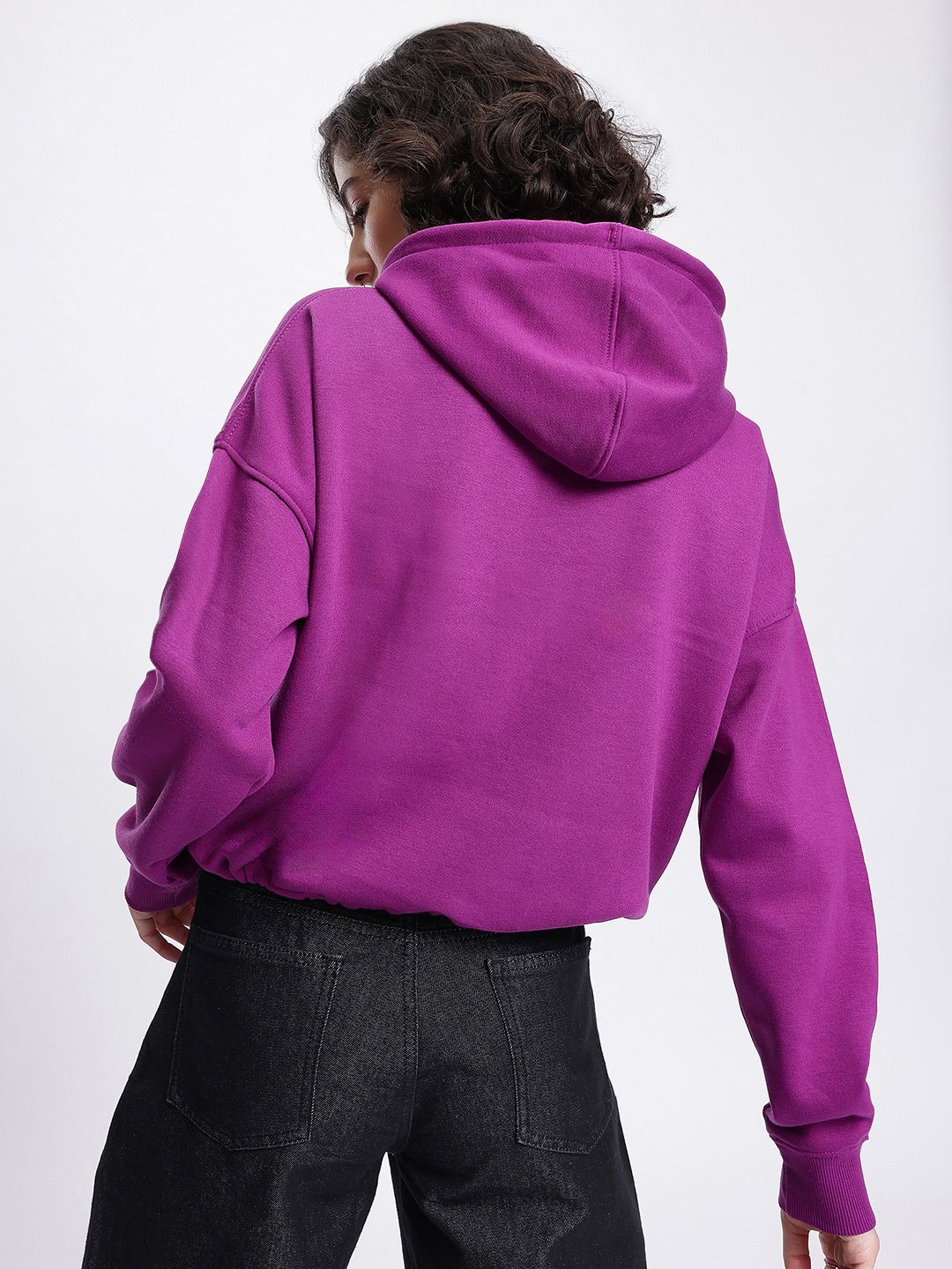 DressBerry Typography Printed Dropped Ease Knotty Edge Sweatshirt