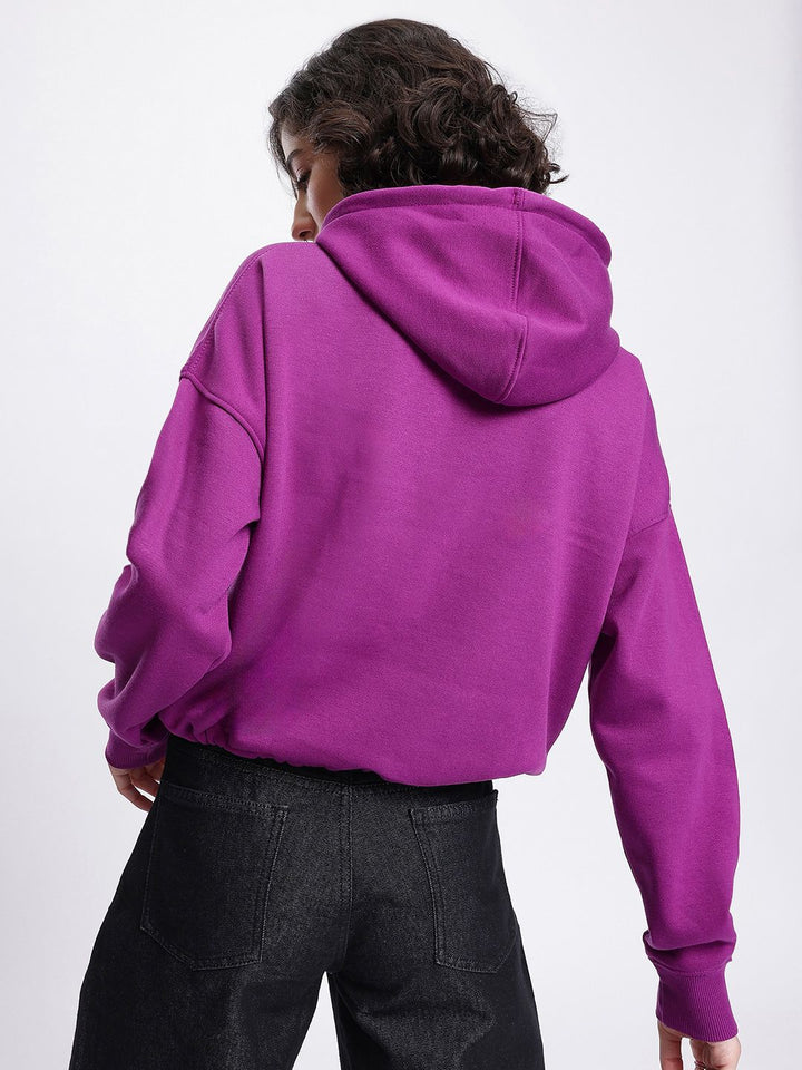 DressBerry Typography Printed Dropped Ease Knotty Edge Sweatshirt